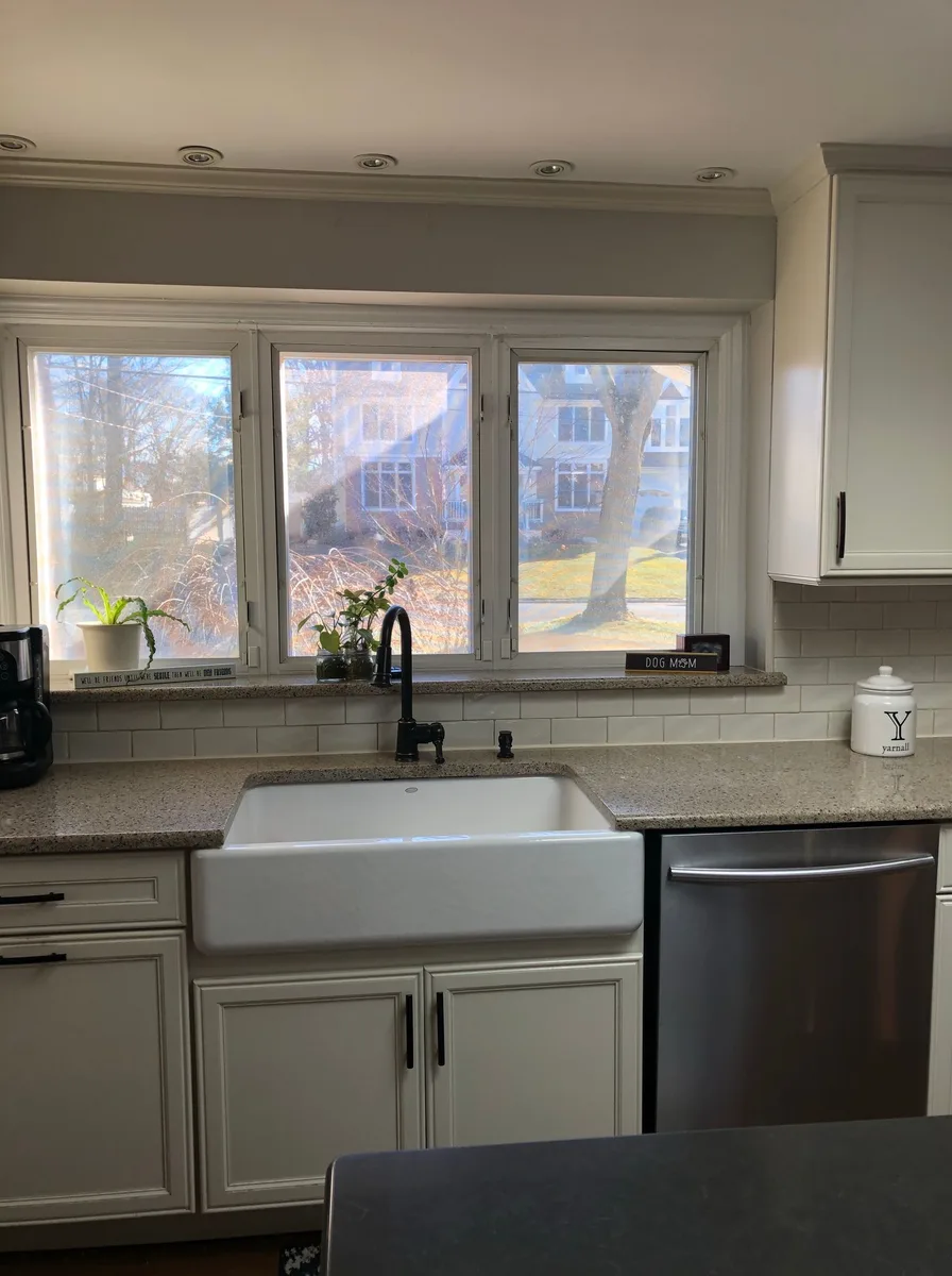 Add a Small Shelf in the Reveal — kitchen sink under a window