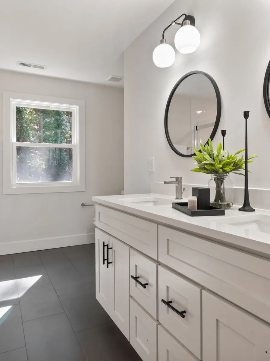 High shelf above bathroom door with spare towels