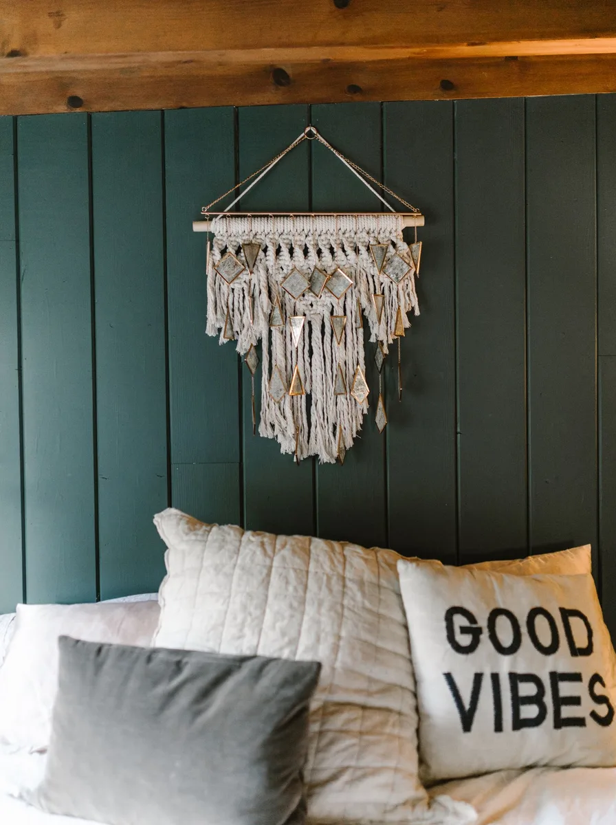 Rattan mirrors, boho wall idea