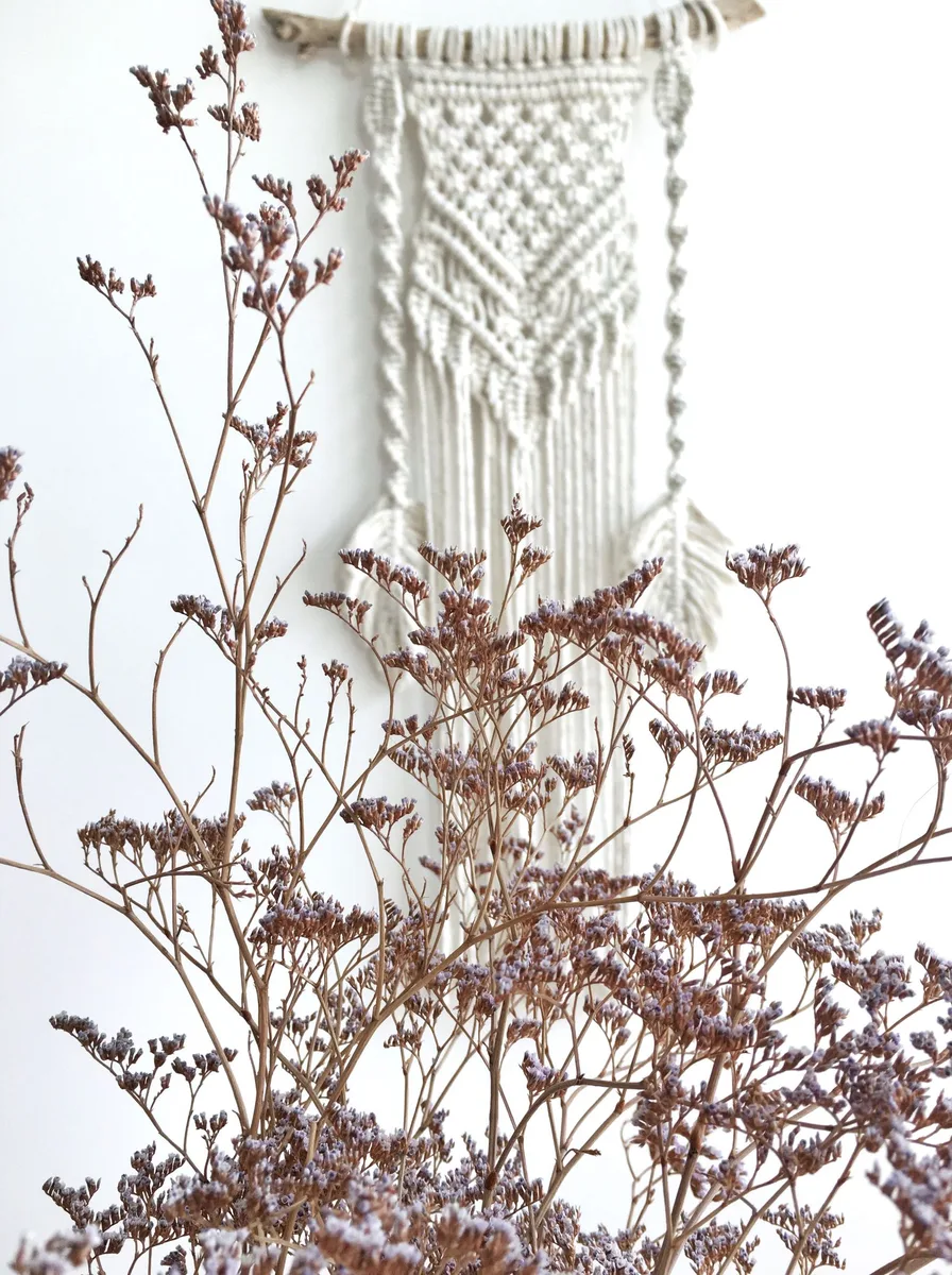 Trailing plants on shelves, boho wall idea