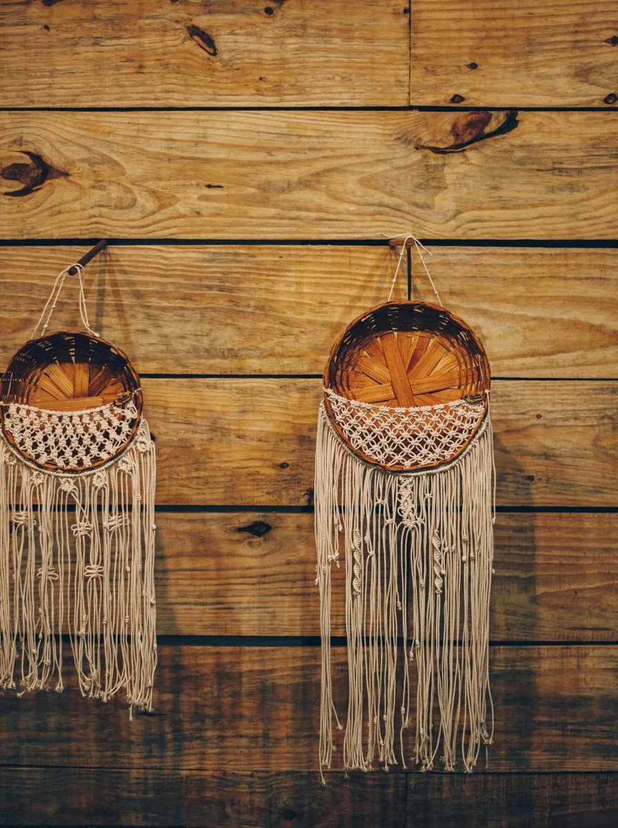 Warm terracotta wall, boho wall idea
