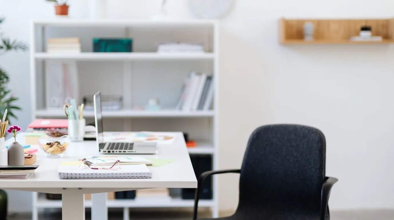 Modern office chair at a clean desk setup
