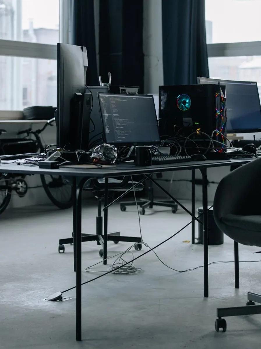 Black task chair with a matte finish
