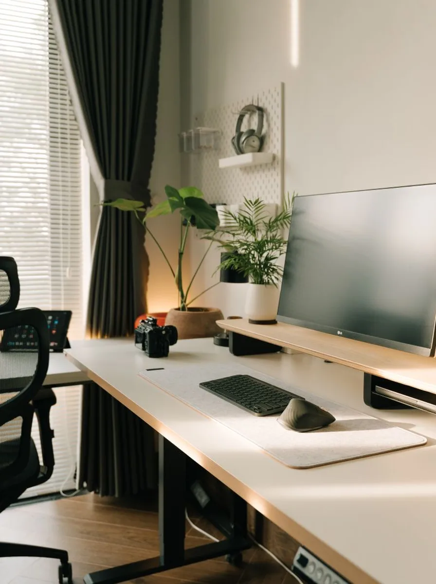 Home office chair at a desk near a window