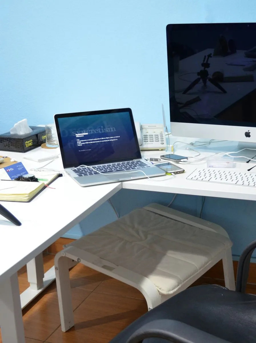 Modern office chair at a clean desk setup