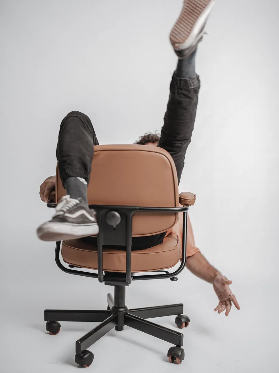 Modern office chair at a clean desk setup