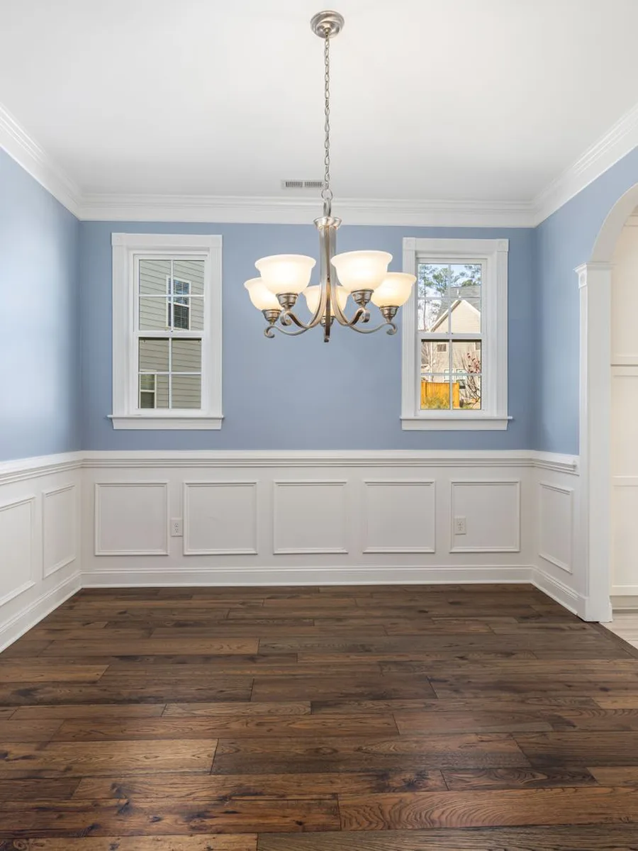 Close-up of elegant dining room wall details with refined finishes