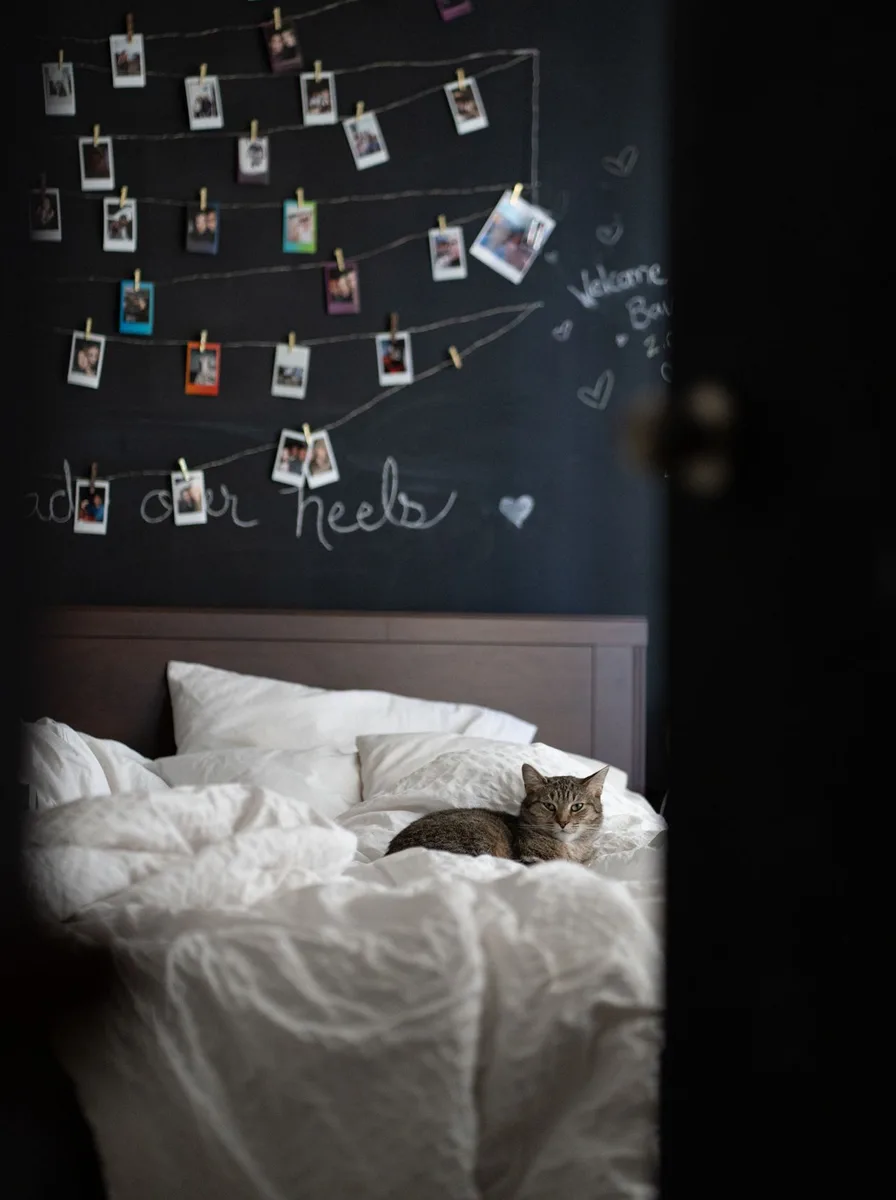 Reed diffuser and candles in a cozy teen room