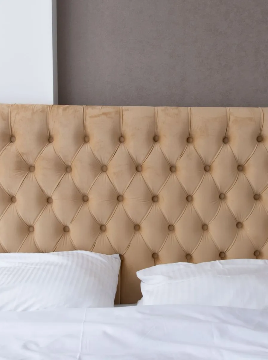 Upholstered Floating Bed with a Soft Headboard