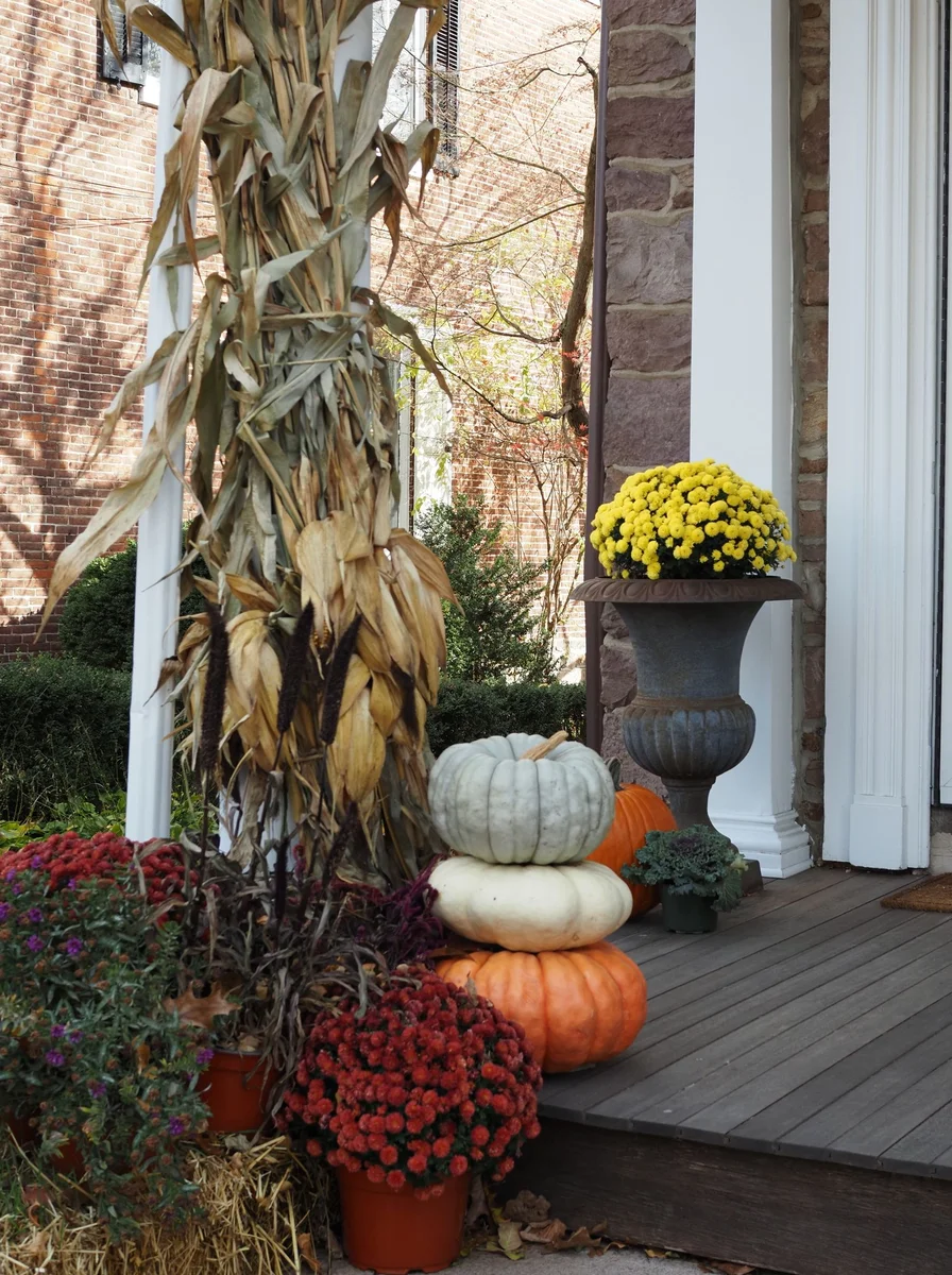 Metallic Gold Pumpkin Cluster Halloween door decoration