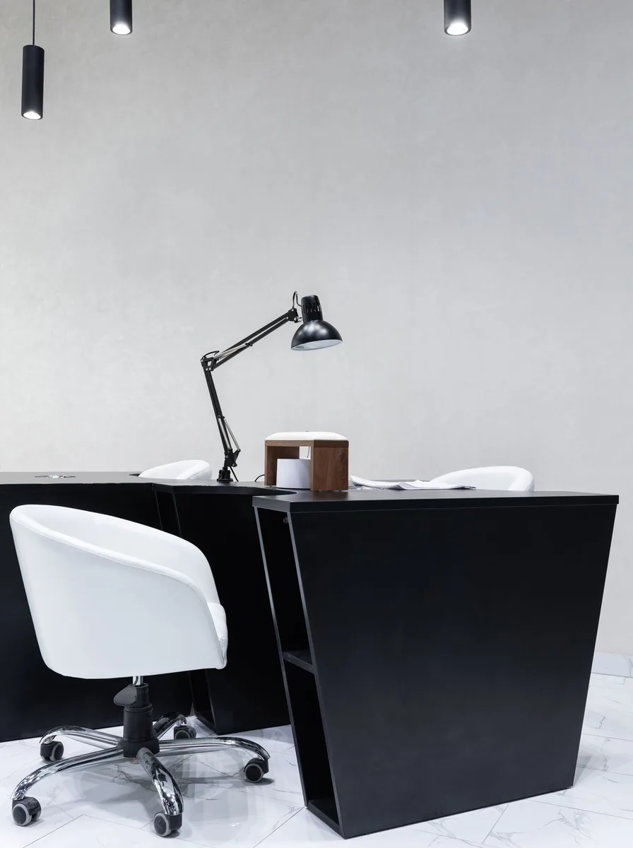 Home office chair with soft castor wheels on a wooden floor