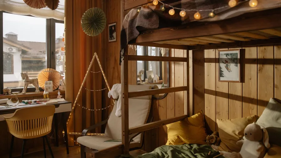 Cool luxury boys bedroom with bold design and stylish details