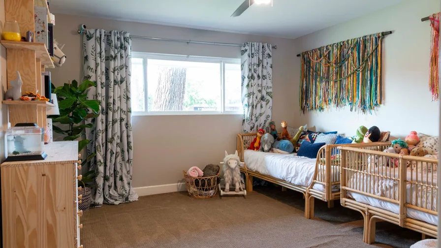 Designer-look kids bedroom achieved on a budget with smart styling