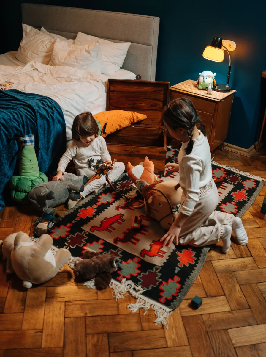 Confidently styled kids bedroom with curated accessories and art