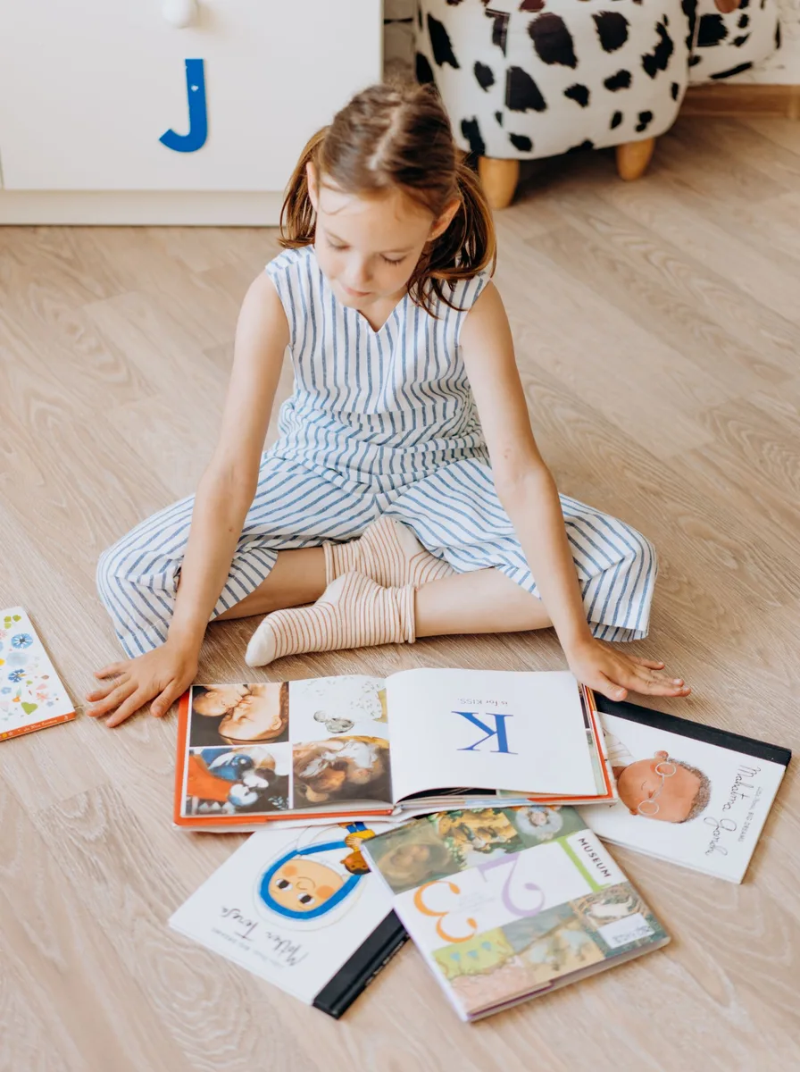 Modern hanging pod chair in kids room