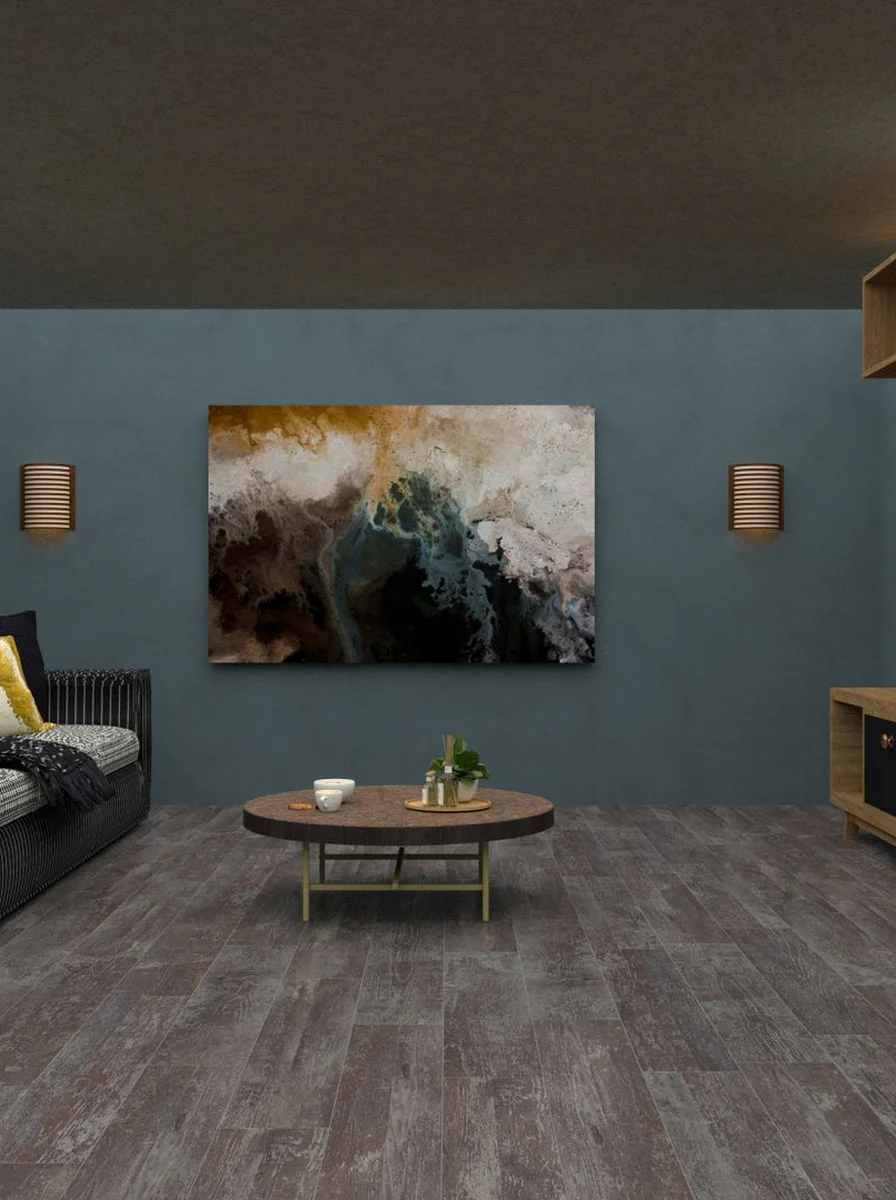 Serene minimalist living room after decluttering with clear surfaces and calm tones