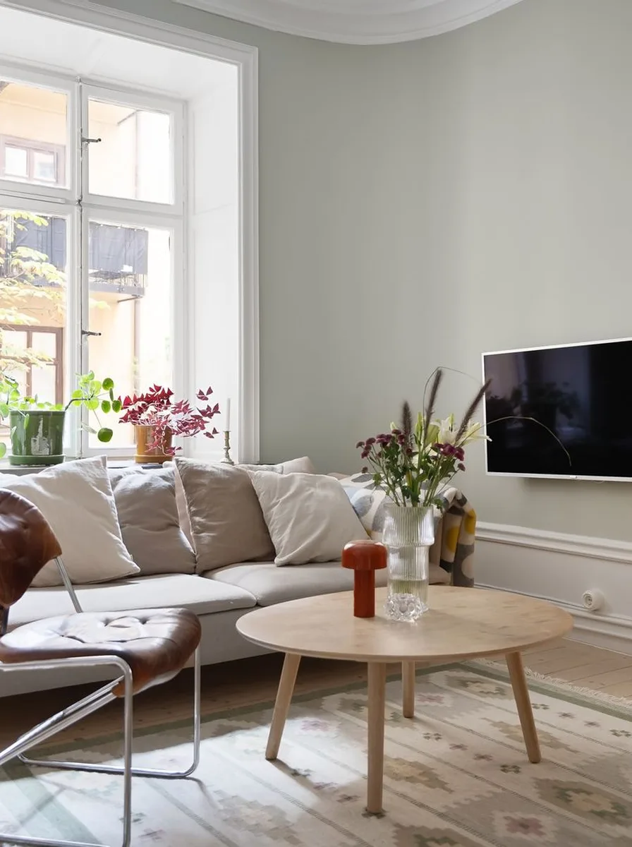 Luxury living room warmed by light Scandinavian wood furniture and floors