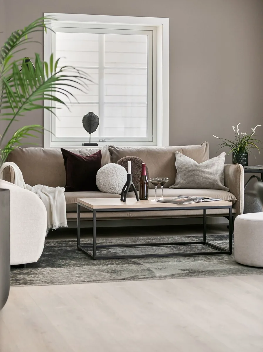 Luxury living room finished with one Scandinavian statement lounge chair