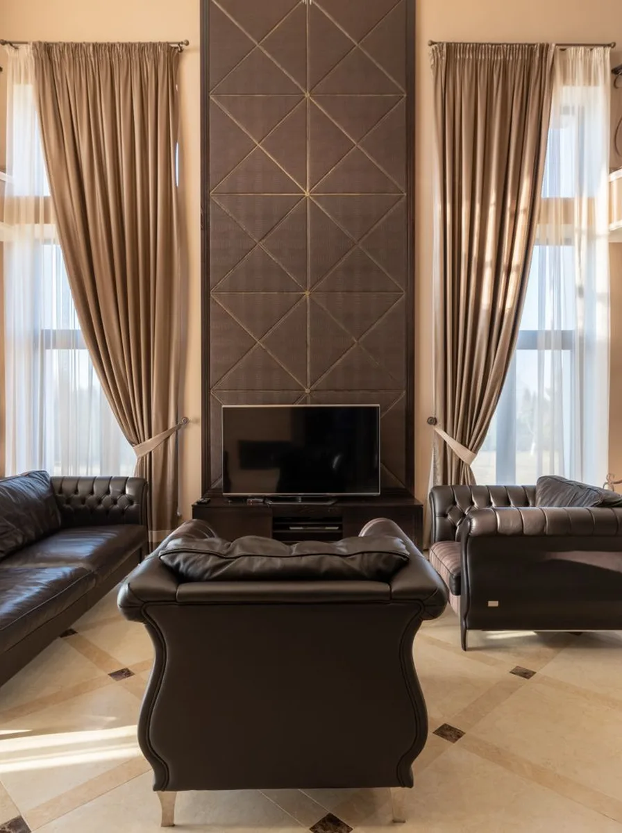 Minimalist living room with low-profile luxury furniture