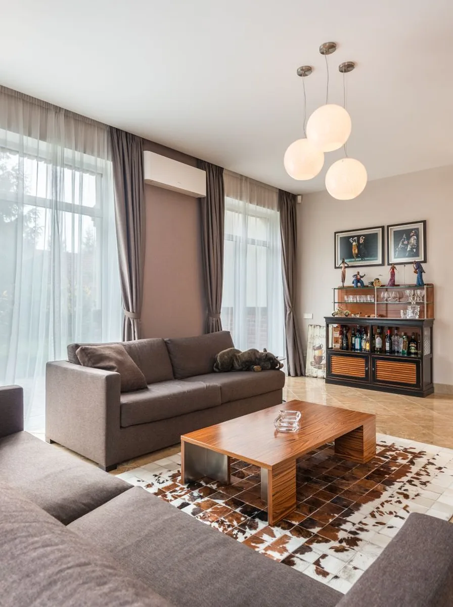 Minimalist sofa styled with just two cushions