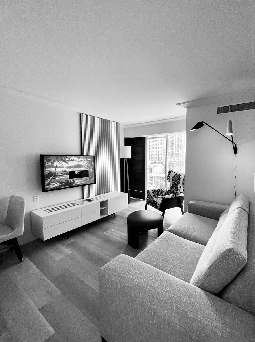 Tone-on-tone neutral living room in layered beige and gray