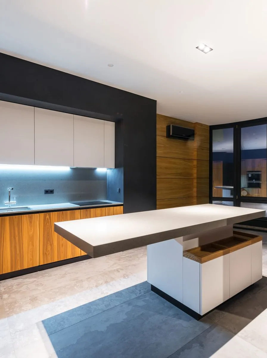 Leave Glass Bare for a Gallery Feel — modern luxury kitchen with large windows