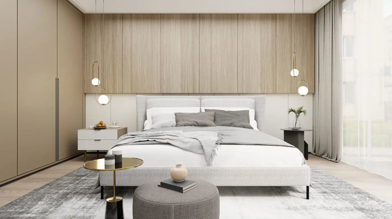 Neutral beige luxury bedroom