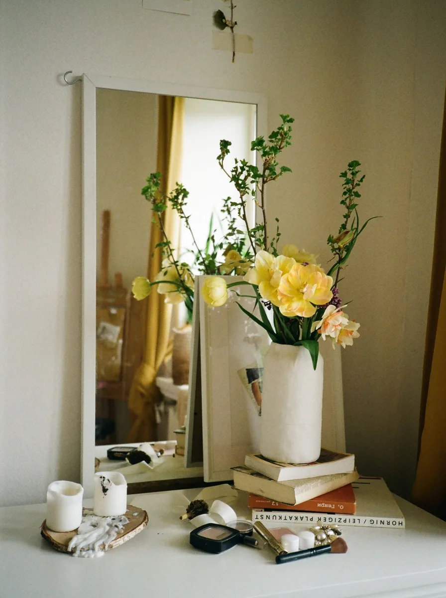 Small room with closed wardrobe hiding everyday clutter