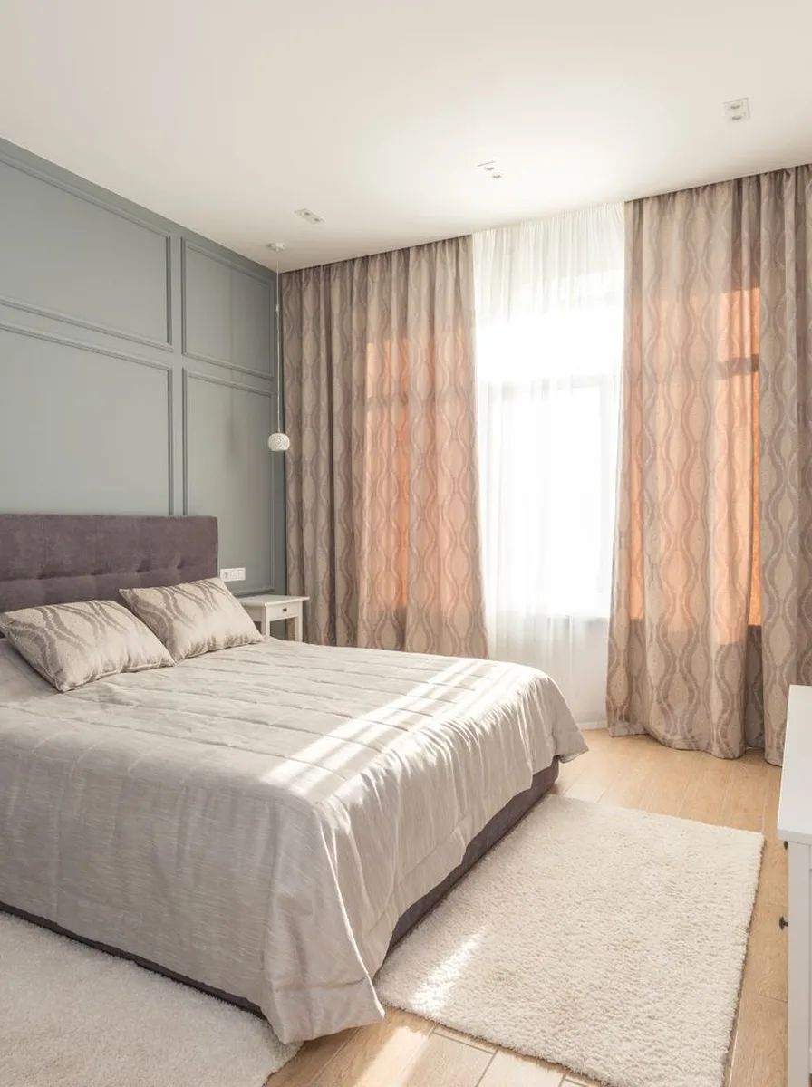 Solid Wood Bed with Upholstered Panels