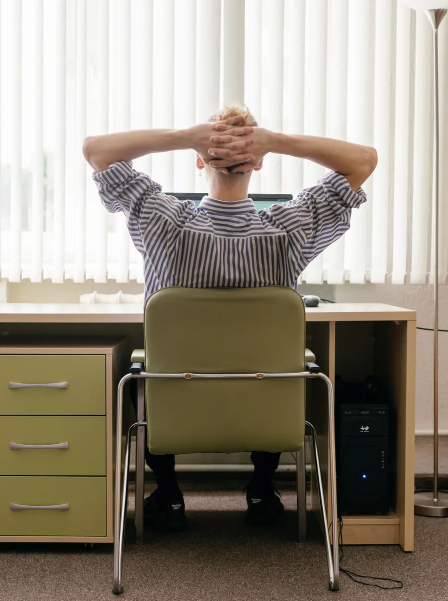 Modern office chair at a clean desk setup