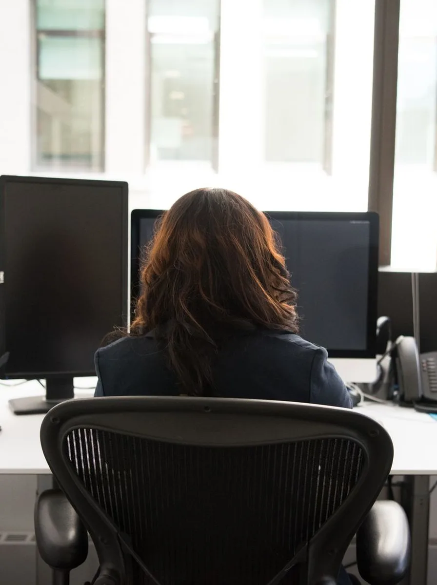 Office chair in a bright workspace