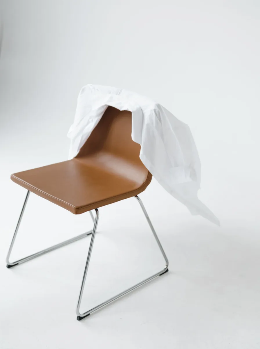 Designer office chair with a sculpted seat