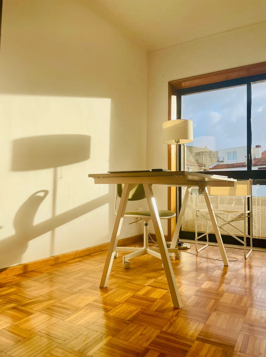 Clear walkway between furniture in tiny apartment layout