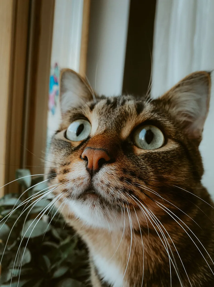 Kitten peeking over an edge as a playful phone wallpaper