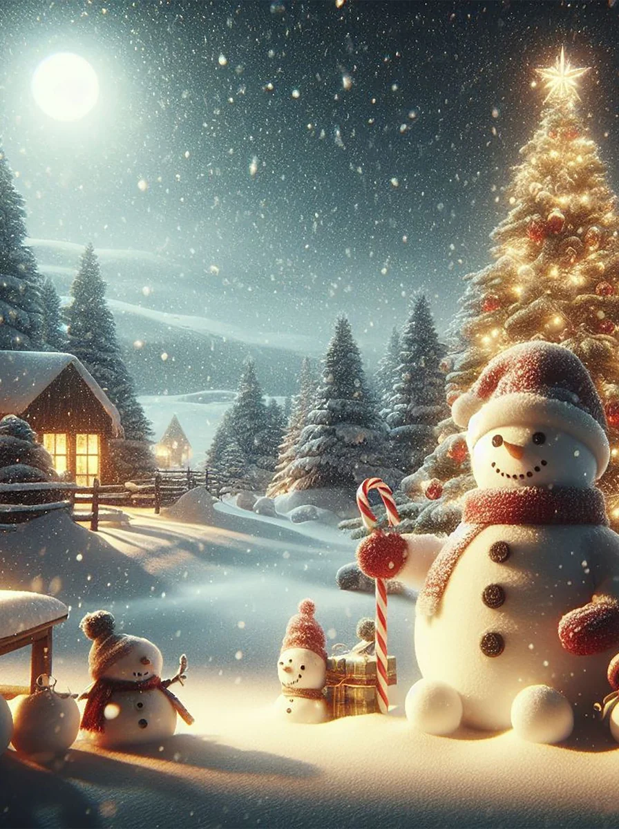 Sparkling winter wallpaper with glittering snow and festive shine